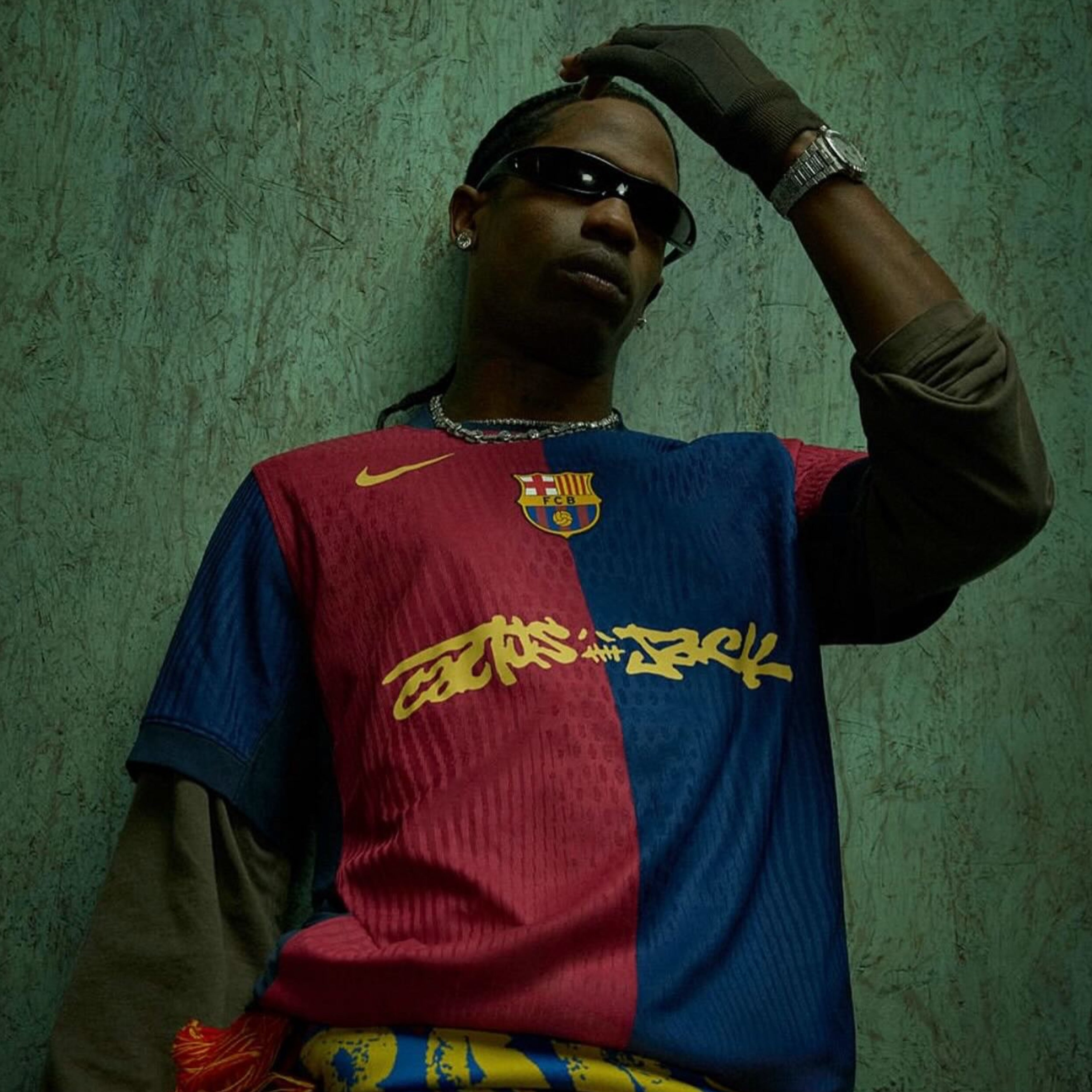 T-shirt authentique Barcelona X Travis Scott pour homme